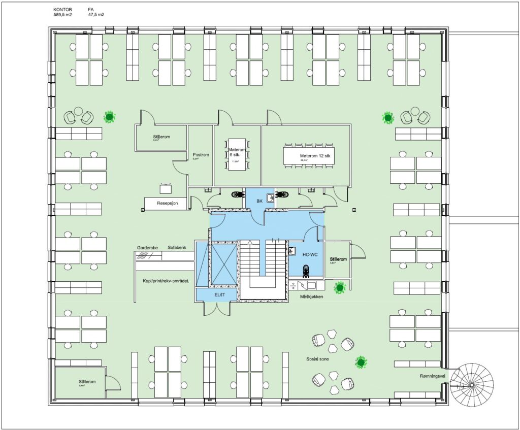 Åpent kontorlandskap