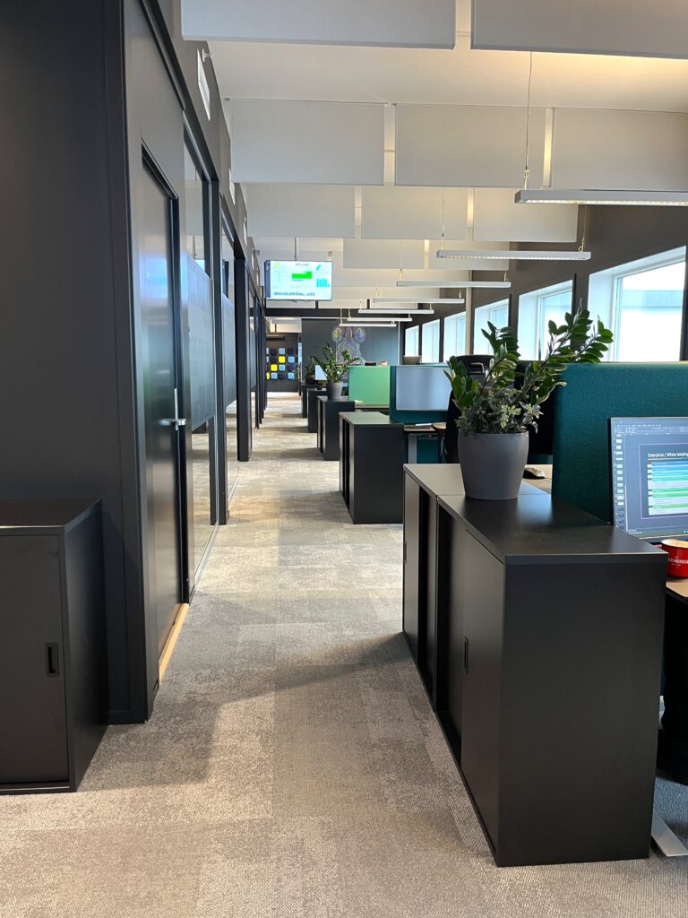 Fleksibelt kontorlandskap. Foto Koteng eiendom