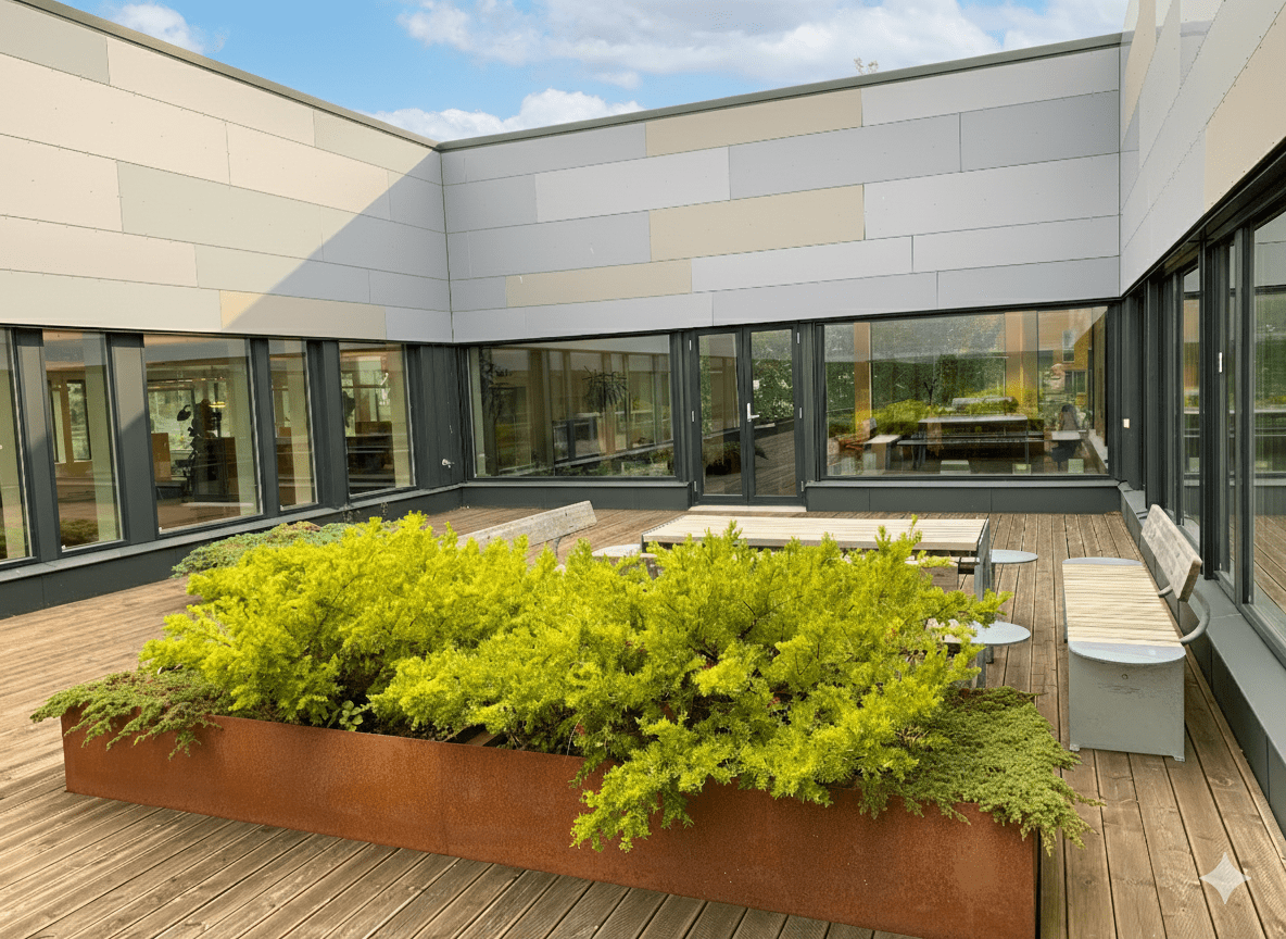 Skjermet uteområde i Skonnertvegen 8-10.