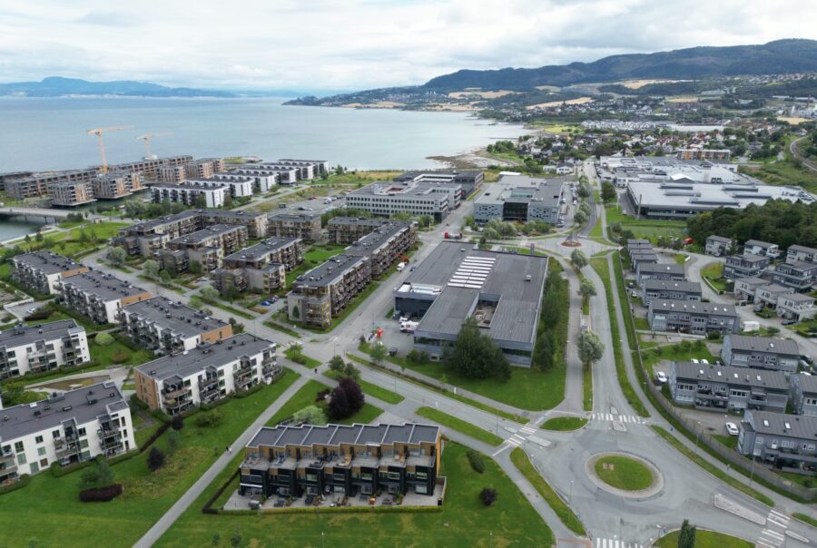 Oversiktsbilde av Grilstad næringsområde i Trondheim