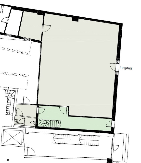 salgstegning butikklokale 1. etasje Plan butikklokale 1. etasje