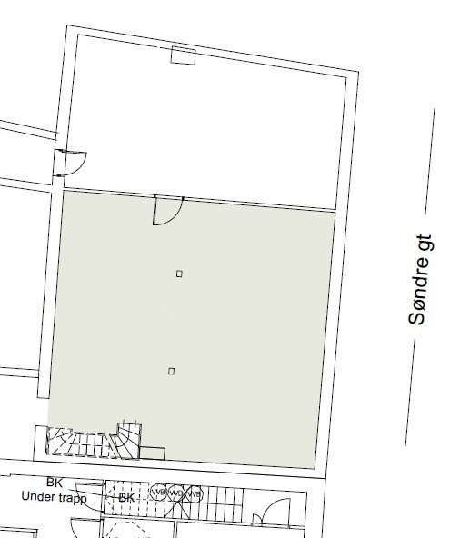 Salgstegning lager kjeller Plan lager kjeller